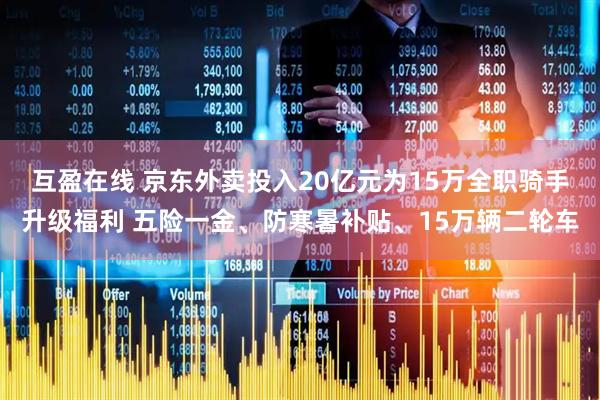 互盈在线 京东外卖投入20亿元为15万全职骑手升级福利 五险一金、防寒暑补贴、15万辆二轮车
